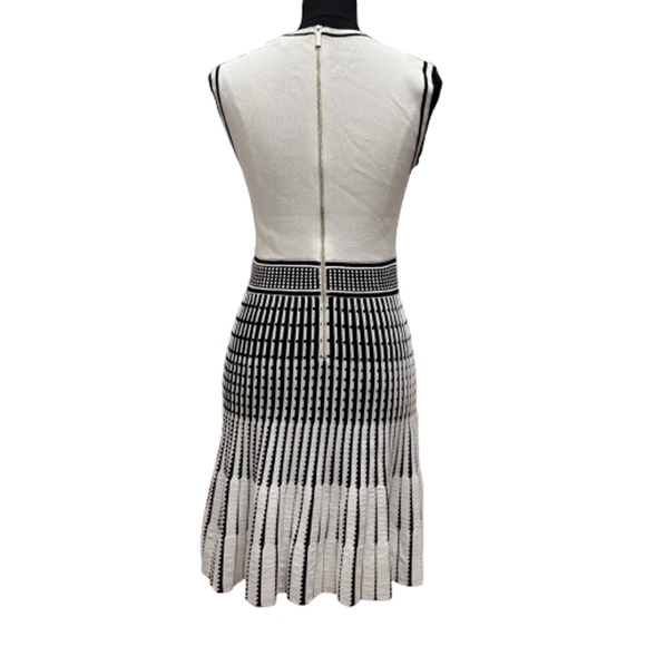 Ted Baker Eastyn Black White Striped Knit Dress Size 2 M Sleeveless - Picture 3 of 12